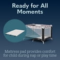 thumbnail image 2 of Foundations Sleep 'N Store Baby Play Yard, Foldable with Bassinet & Mattress, Mod Plaid Gray, 2 of 5