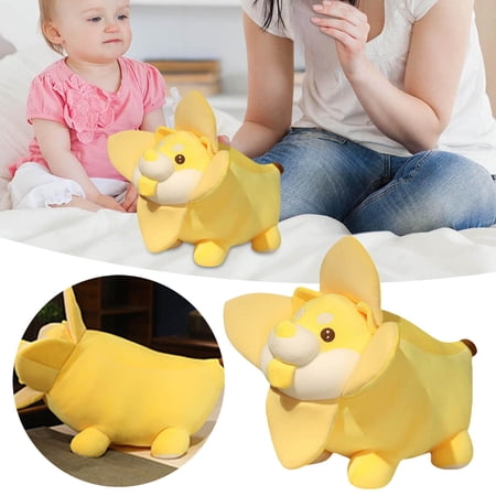 Soft Stuffed Animal Banana Dog Toy for Kids - Cute Doll for Indoor Playroom - Ideal for Boys and Girls - Toy for and Cuddling
