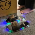 thumbnail image 7 of FINALGANG Womens Open Toe Single Band Slide Slippers With 3D Cartoon Decor Light-Up Sole For Indoor Outdoor Summer Daily Wear Black, 7 of 7