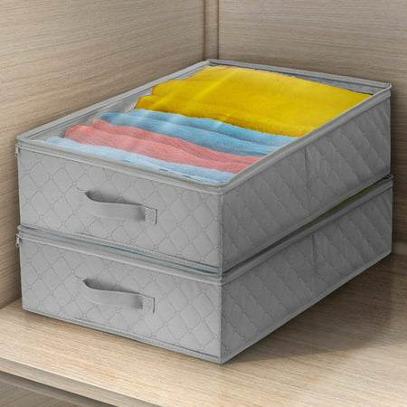 Sorbus Storage Bags Closet & Underbed Organizer Set, Clear Cover, Foldable with Carry Handles, Great for, Clothes, Linens, Bedding, Closets, Bedrooms, and More (2 Pack - One Compartment, (Best Way To Organize Linen Closet)