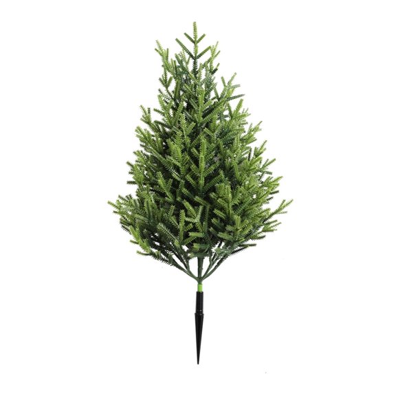Tyeign Artificial Cedar Topiary with Ground Stake, Lifetable Mini Pine for Front Door Porch Patio, Uv-Protected Evergreen Indoor Outdoor 19.6 in, 1X Christmas Tree Pine Needle Ground Plug