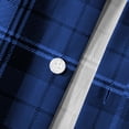 thumbnail image 6 of hotojiny Men's Long-Sleeve Shirt Casual Regular-Fit Plaid Shirt Vintage Button Front Work Casual Collared Top(Navy,XX-Large), 6 of 7