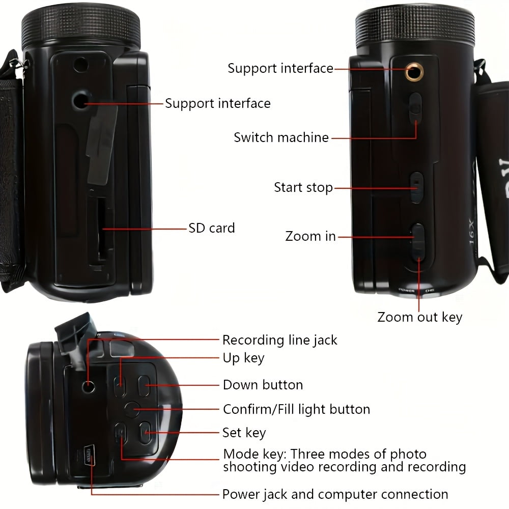 2.5K Compact Digital Video Camera Featuring Audio Recording And Wide-Angle Lens, Available in Various Colors, Instant Digital Camera Ideal for Beginners And Travel Photography