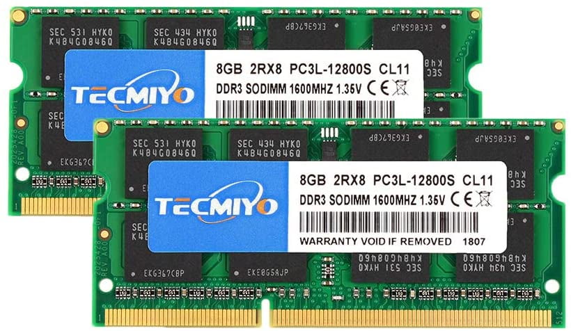 PC3-12800S TECMIYO 16GB Kit DDR3 RAM 16GB Laptop Memory Ram-Green 2x8GB DDR3L-1600 SODIMM 
