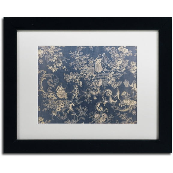 Trademark Fine Art "Toile Fabrics II" Canvas Art by Color Bakery White Matte, Black Frame