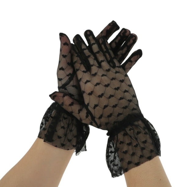 Guantes bloqueadores del sol únicos 1 par de mitones bloqueadores del sol para conducir para mujeres en negro