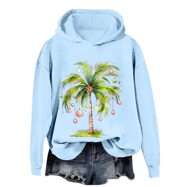 WILLBEST Sudadera Oversize para Mujer con Estampado Navideño, Sudadera con Capucha, Tops con Capucha, Estampados Bonitos, Ligera, Estilo Pullover XX-Grande