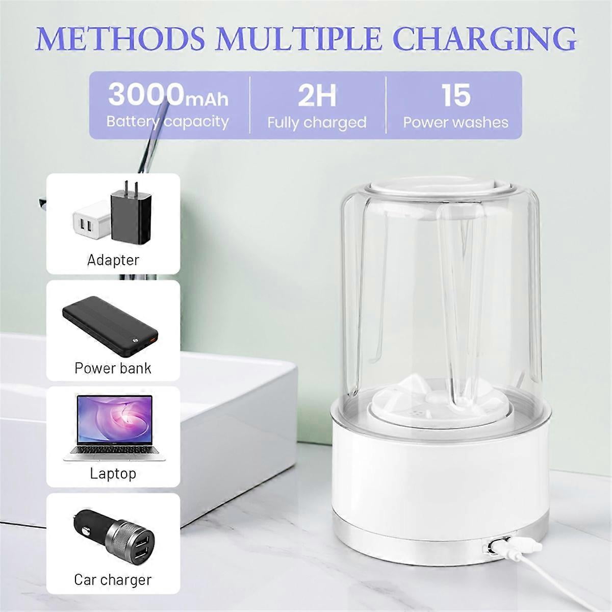 Underwear Washing Machine Rechargeable Washing Machine 3000 MAh Compact Deep Cleaning Underwear Sui