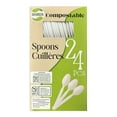 thumbnail image 1 of Go4Green Compostable Spoons, 24 Pieces, 1 of 5
