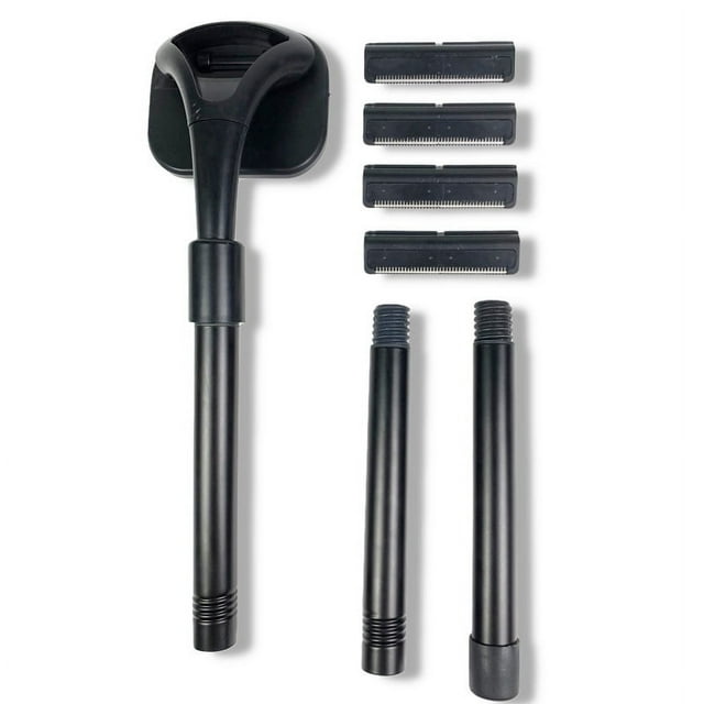 Rasoir pour le Dos, Rasoir d'Épilation du Dos, Rasoir Manuel pour le Dos Pliable avec Manche Ergonomique Détachable, Rasage Humide Ou Sec pour Hommes (4 Lames)