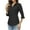 Black, variant on Women Work Shirts Button Down Three Quarter Sleeve Short Sleeve Office Blouses for Women