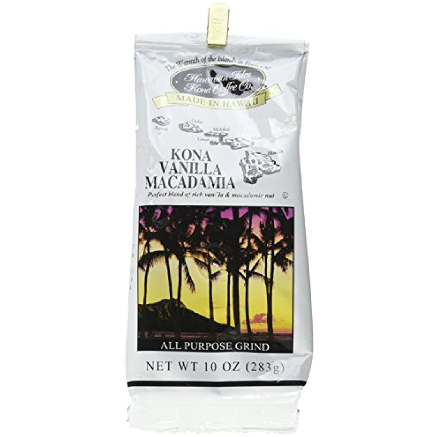 Hawaiian Isles Kona Coffee Co. Kona Vanilla Macadamia Nut Ground Coffee