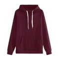 thumbnail image 1 of ManxiVoo Chandail en Molleton Mode Femme Grande Taille Automne Hiver Coupe Décontractée Col Rond TG Vin, 1 of 3