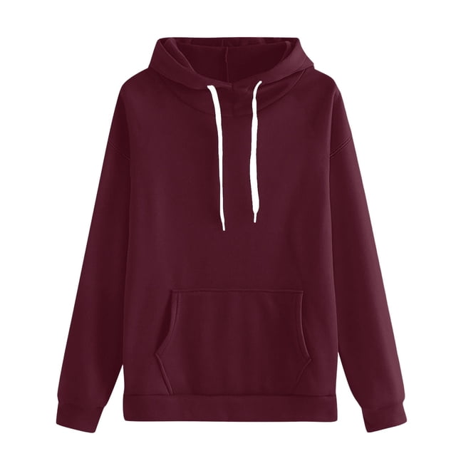 ManxiVoo Chandail en Molleton Mode Femme Grande Taille Automne Hiver Coupe Décontractée Col Rond TG Vin