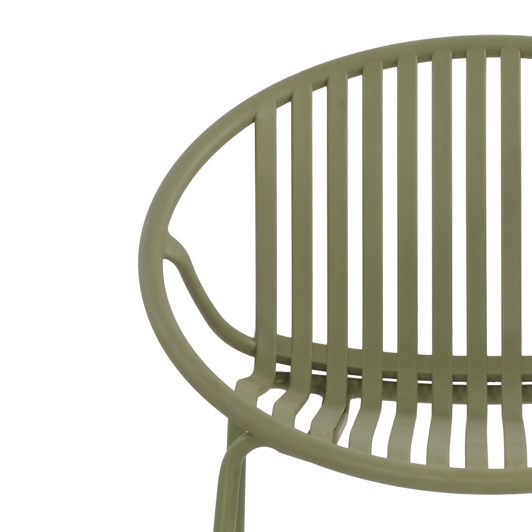 Christopher Knight Home Modern Stackable Patio Dining Chairs, Metal Legs and Plastic Backrest, Green, Set of 2