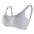 thumbnail image 1 of Aayomet Bralettes for Women With Support Silk Large Traceless Gathered Anti Drop Bra Without Steel Rings (Gray, L), 1 of 4
