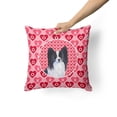 thumbnail image 2 of Hearts Love and Valentine's Day Dog Portrait Fabric Decorative Pillow, 2 of 4