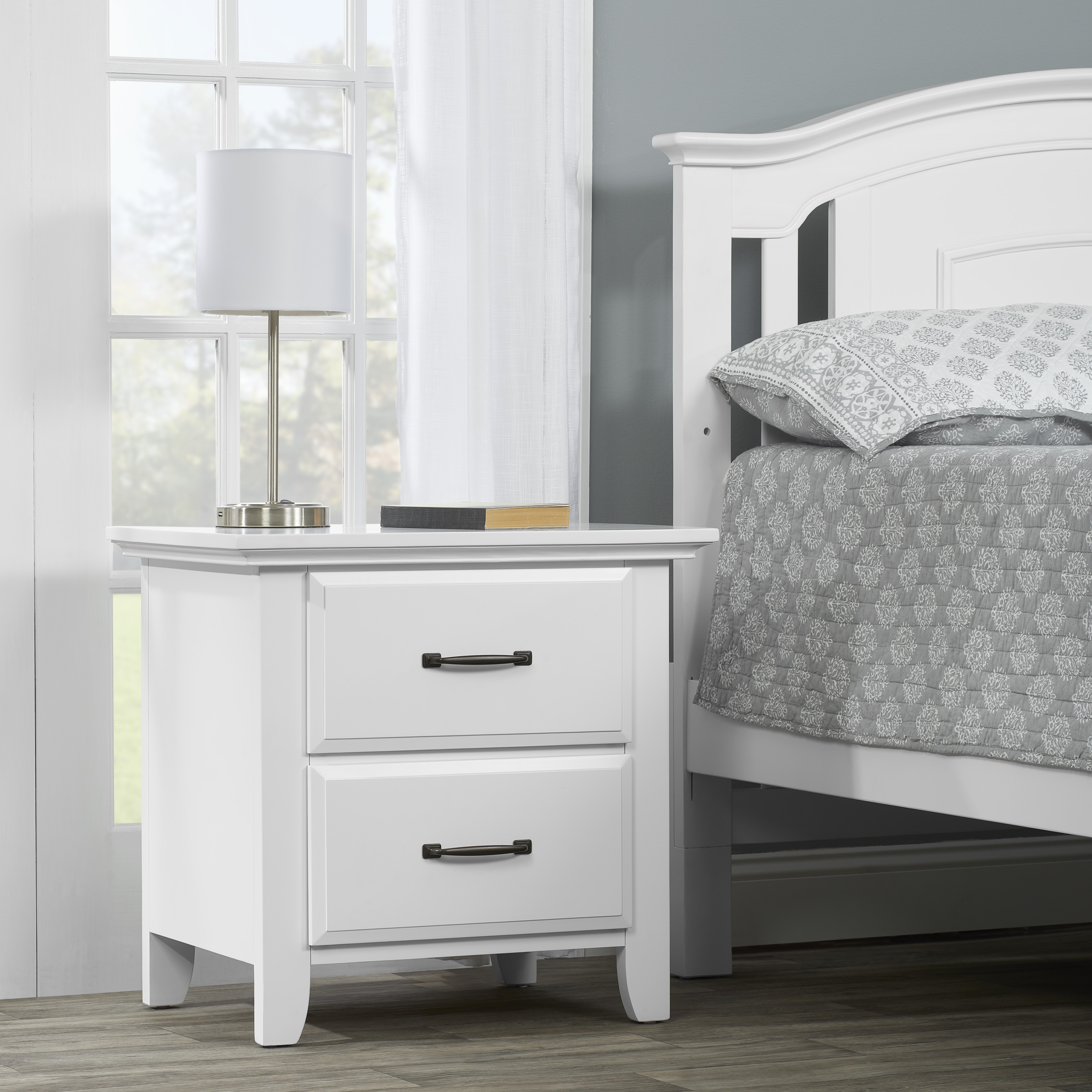 Oxford Baby Willowbrook 2-Drawer Nightstand, White - image 4 of 5