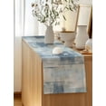 thumbnail image 5 of Table Runner 72 Inches Long for Kitchen Dining, Blue Beige Dresser Scarf Farmhouse, Dining Table Decorations for Wedding/Parties, Oil Painting Abstract Art Contemporary 14 x 72 In, 5 of 9