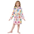 thumbnail image 6 of FORMRS Kids Bathrobe Unisex Hooded Robe Toddler Pajamas Sleepwear, Size 2-3T, Colorful Circles, 6 of 7