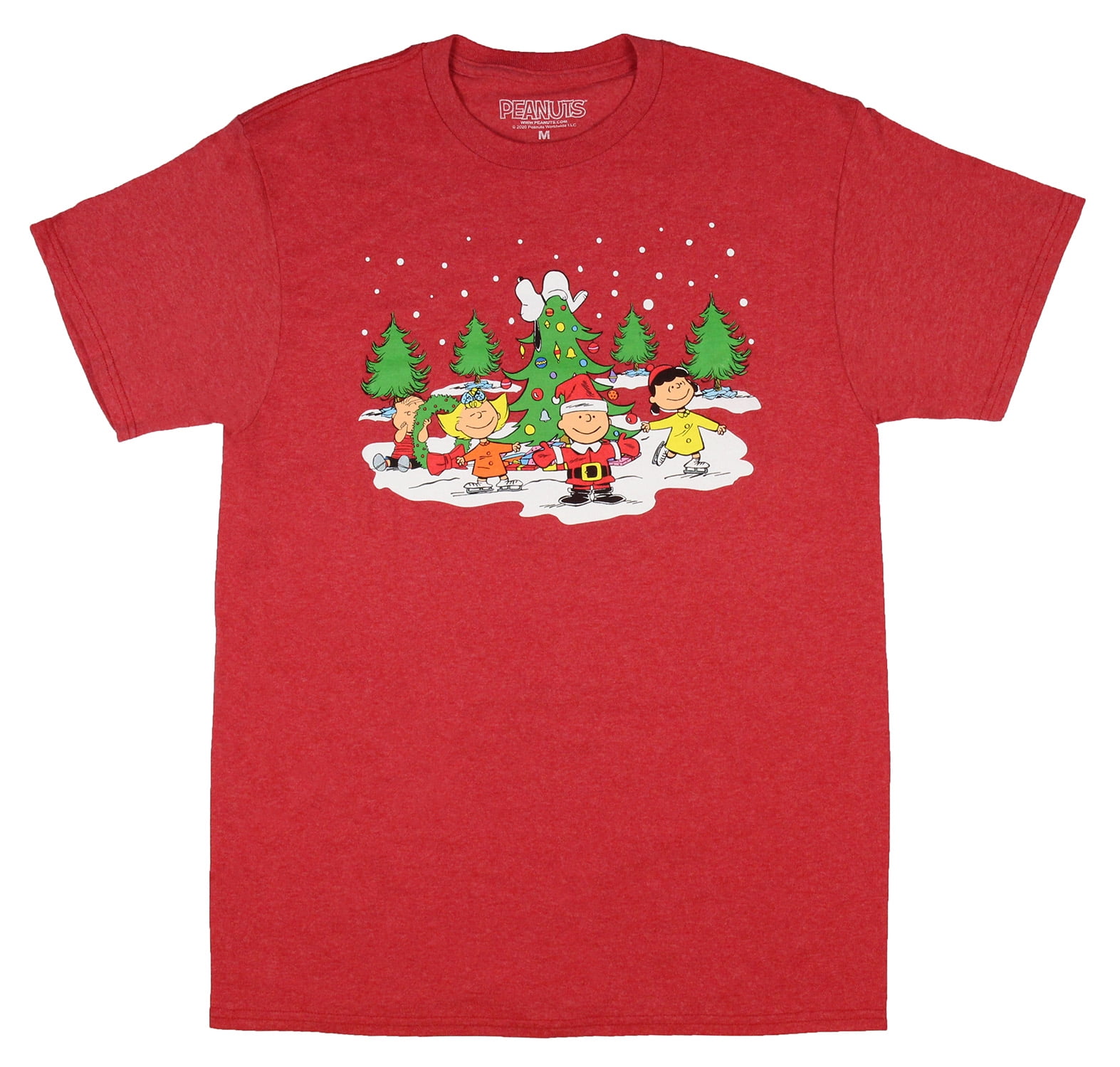 Peanuts Christmas T-Shirt SS 'A Charlie Brown Christmas' Red Men's XL 