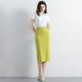 thumbnail image 2 of UJNDER Women's Pencil Skirt Mid Length Slim Fit Stretchy Work Skirt High Waist Bodycon Elegant Formal Womens Skirts Light Green XXL, 2 of 4