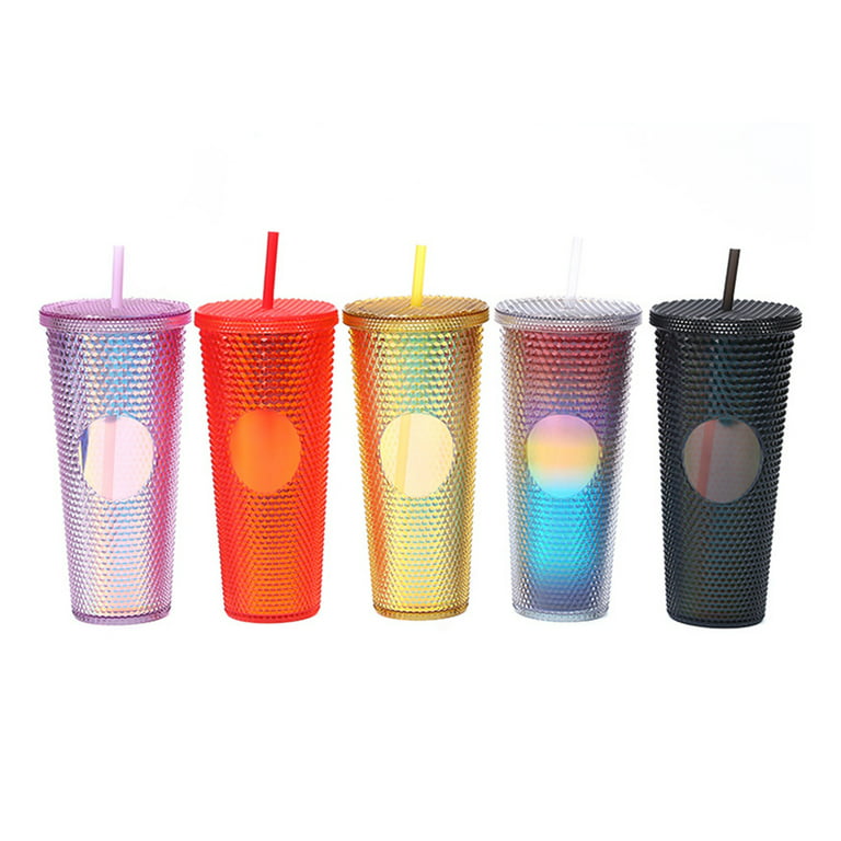 Starbucks Plastic Reusable Tumblers Cups With Lids No Straws 24 oz. Set of 6