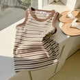 thumbnail image 3 of Liyamei Girls Striped Tank Top Summer Casual Sleeveless Shirt For Toddler Kids Comfortable Stretchy Outfit Playwear Everyday Wear Girls Blouses Size 5-6 Years, 3 of 5