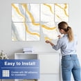 thumbnail image 5 of 8 Pack Art Acoustic Panels Sound Absorbing Minimalist gray marble canvas abstract painting gold texture Decorative Soundproof Wall Panels Self Adhesive for Nursery Game Room Bedroom 48"x32", 5 of 7