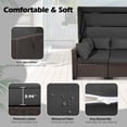thumbnail image 5 of Haverchair Rattan Patio Furniture Set 6 Pieces with Retractable Canopy Wicker Sectional Sofa Set Daybed Outdoor Furniture Set with Adjustable Backrest and Cushions Storage Table,Gray, 5 of 9