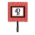 thumbnail image 2 of Letter I Initial  - Red Black Polka Dots Leash or Key Holder, 2 of 7
