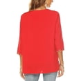 thumbnail image 3 of Higustar Womens Tops Summer Embroidered Blouses Dressy Casual Ladies Plus Size V Neck 3/4 Sleeve Peasant Mexican Tops - Cotton Rayon-328/H-Red-L, 3 of 8
