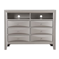 Passion Furniture PF-G1503-TV2 Marilla Silver Champagne 6-Drawer Chest of Drawers - 47 x 17 x 37 in.