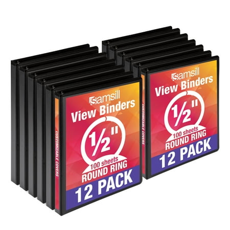 UPC: 0050362000729 | Samsill Economy .5  Round Ring Binder  Black  Customizable  12 Pack