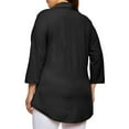 thumbnail image 3 of KVMeteor Women's Plus Size Long Sleeve Solid Color Irregular Coats Tops, 3 of 3