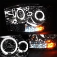 thumbnail image 5 of AKKON - For Dodge Ram Pickup Truck Chrome Clear Dual LED Ring Projector Headlights Left + Right Replacement, 5 of 7