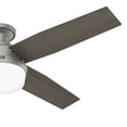 thumbnail image 6 of Hunter 52 inch Indoor Ceiling Fan with LED Light and Remote Control - Modern Ceiling Fan, Low Profile Mount, 4 Blades, For Bedroom, Living Room, or Kitchen, Quiet - Dempsey 51736, Matte Silver, 6 of 17