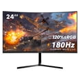 thumbnail image 1 of Monitor Curvo CRUA Negro 24 Pulgadas FHD 1080P 165 Hz para Juegos, 1 of 7