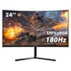 thumbnail image 1 of Monitor Curvo CRUA Negro 24 Pulgadas FHD 1080P 165 Hz para Juegos, 1 of 7