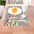 thumbnail image 5 of YFYANG Washable Heat-Resistant Placemats, 70% PVC/30% Polyester, Abstract Color Line Texture Kitchen Table Mat, 12" x 18" 6 Pcs, 5 of 6