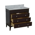 thumbnail image 3 of Eleanor 36" Bathroom Vanity with Chocolate Cabinet and Carrara Marble Top, 3 of 6