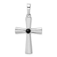 thumbnail image 5 of Sterling Silver Rhodium-plated Onyx Cross Pendant, 5 of 5