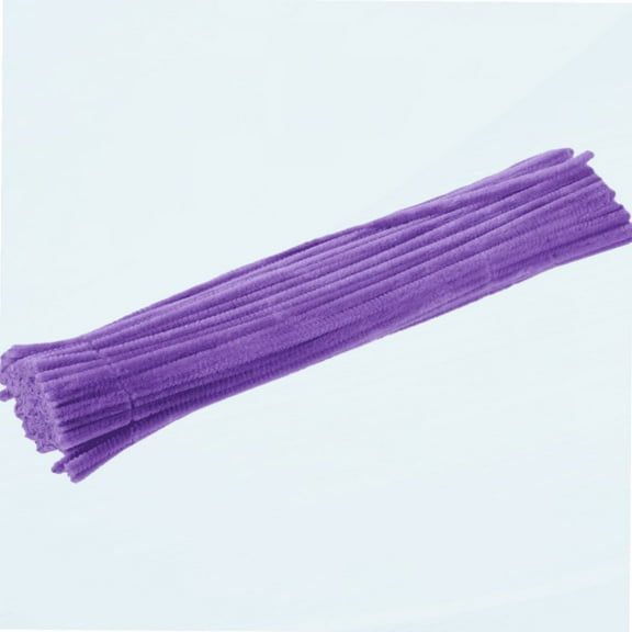 100pcs Pipe Cleaners Chenille Stems Crafts Chenille Sticks for DIY Art Flower Plant Crafts Christmas Decorations Ornament (Purple)