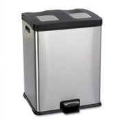 Safco Right Size Recycling Station 15 gal Capacity - Rectangular - 25" Height x 19" Width x 16" Depth - Stainless Steel - Stainless Steel