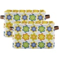 thumbnail image 2 of GZHJMY Storage Basket Passion Flower Foldable Canvas Laundry Baskets Bin Waterproof Inner Layer with Sturdy Handles for Toy Nursery Blanket Clothes 2 Pack, 2 of 7