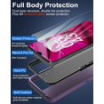thumbnail image 3 of Revvl 6 Pro Case, Revvl 6X Pro Case, with Glass Screen Protector, Dust-Proof Port Cover, Full Body Rubber Protection Phone Case for T-Mobile Revvl 6/6x Pro 5G, Black/Purple, 3 of 16