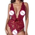 thumbnail image 4 of Gibobby Conjunto de lencería Ropa Interior Sexy con Cuello En V para Mujer, Lencería Sexy, Ropa Interior con Cordón Sin Espalda De Lencería(Rojo, XG), 4 of 4