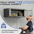 thumbnail image 4 of Garage Storage Cabinet,Metal Wall Storage Cabinet with Locking Doors for Workshop,Kitchen,Steel Tool Hanging Cabinets for Warehouse,Home Office,BlackGray,12.8''H, 4 of 9