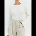 thumbnail image 4 of Camisa Básica de Larga para Mujer, de Punto Acanalado, Ajustada y con Cuello Redondo. S, 4 of 10