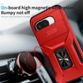 thumbnail image 2 of For Google Pixel 9A Slim Fit Shockproof Hybrid with Slide Camera Cover & Rotated Ring Kickstand, [Military-Grade] Phone Case For Google Pixel 9A 6.3",Red,For Google Pixel 9A, 2 of 8